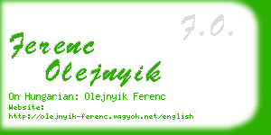 ferenc olejnyik business card